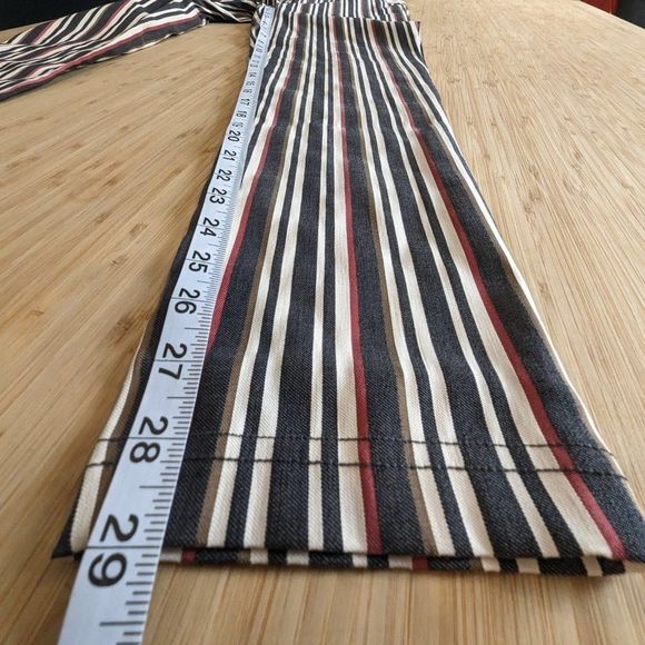 NEW Stripped Mild Stretch Stripped Office Pants with rear pockets Size Small - Picture 9 of 11